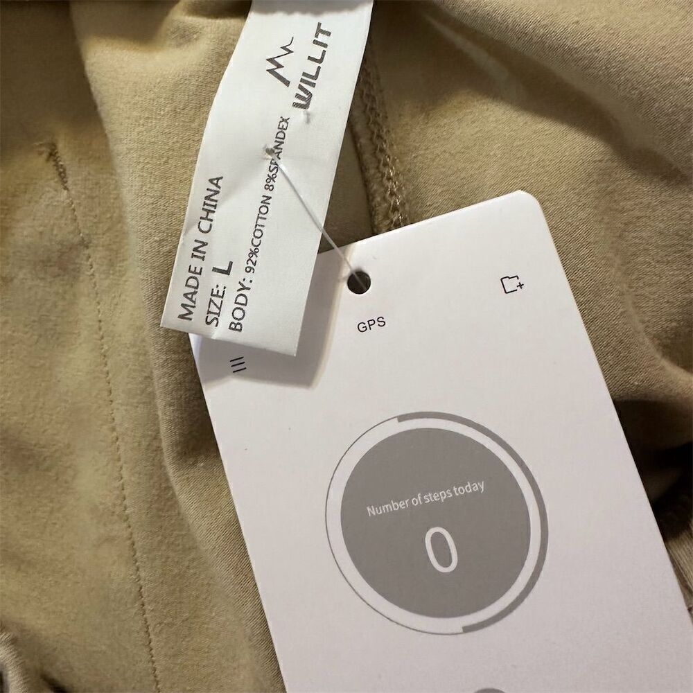 Willit Bermuda Tan Moisture Wicking Cotton Walking Shorts Elastic Waist Pockets - Picture 12 of 12